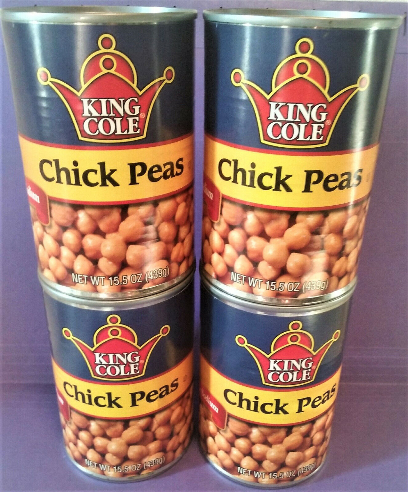 King Cole Canned Chick Peas, 4 Pack, 15.5 Ounce Each Can, Low Sodium,made In Usa