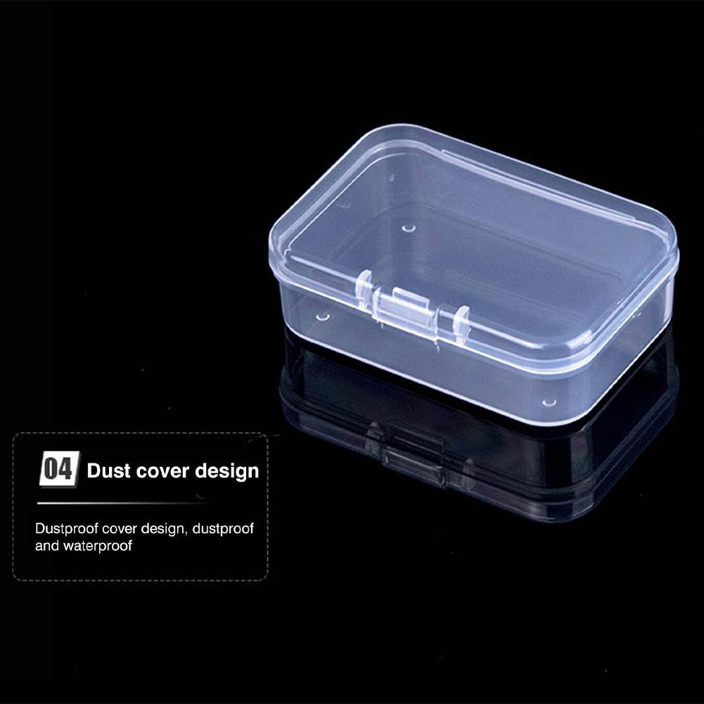 Mini Square Clear Plastic Small Box Jewelry Storage Case Box. Beads R4w6