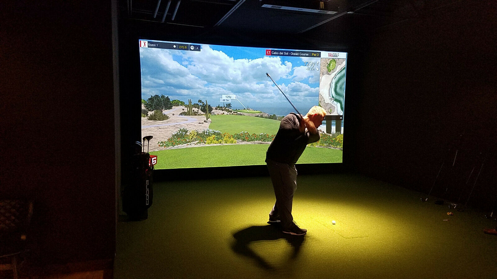 Trugolf Indoor Golf Simulator (2) W/ The Best Epsom Projectors & All Equipment.