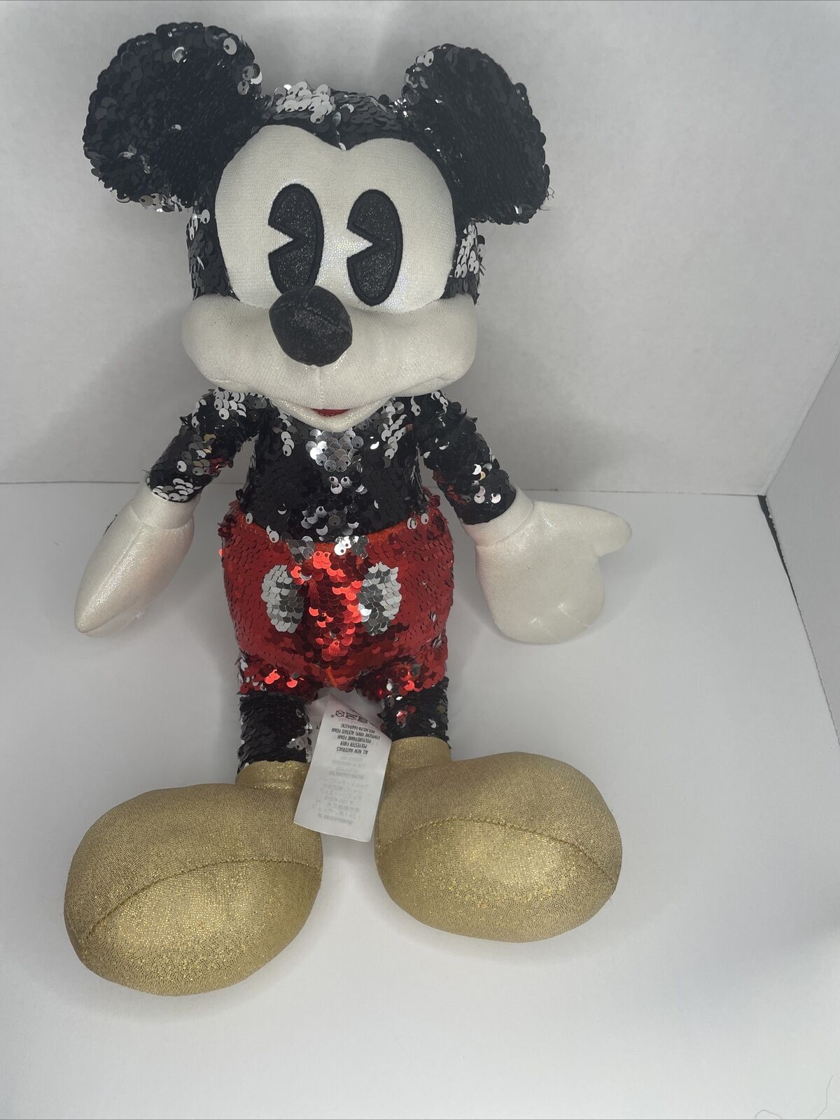 Disney Mickey Mouse Reversible Sequin Plush 15” True Original Collection Euc