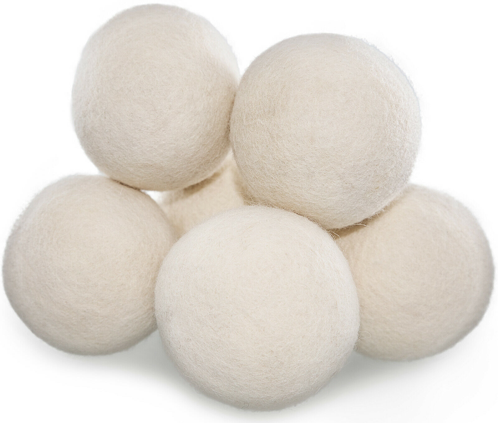 Wool Dryer Balls 6 Pack Natural Organic Reusable Laundry Softener Alternative
