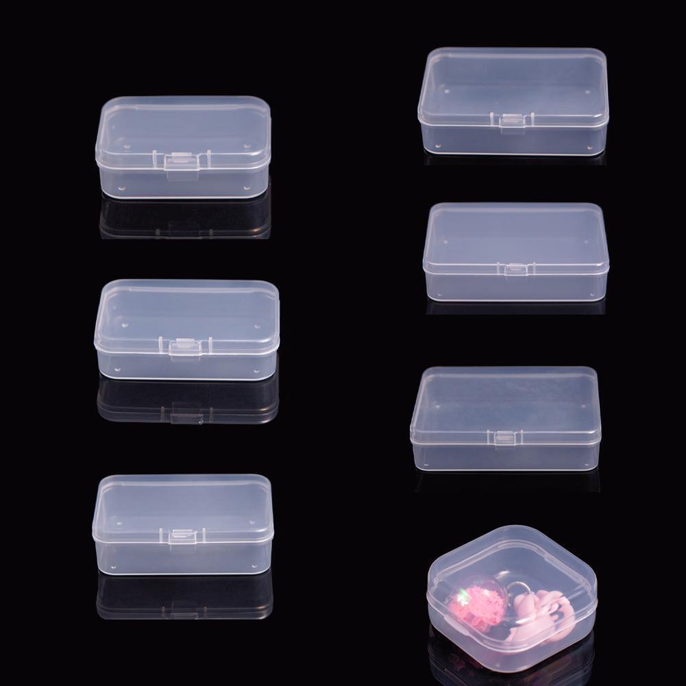 Mini Square Clear Plastic Small Box Jewelry Storage Container Case Beads O4q8
